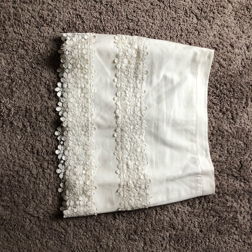 White with lace midi skirt. Floral lace. J crew. - Picture 3 of 7